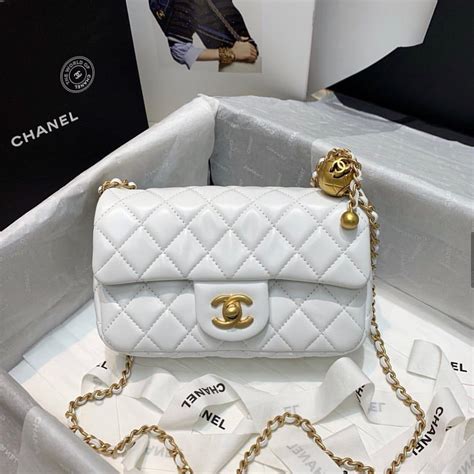 chanel white purse price|chanel white bag price.